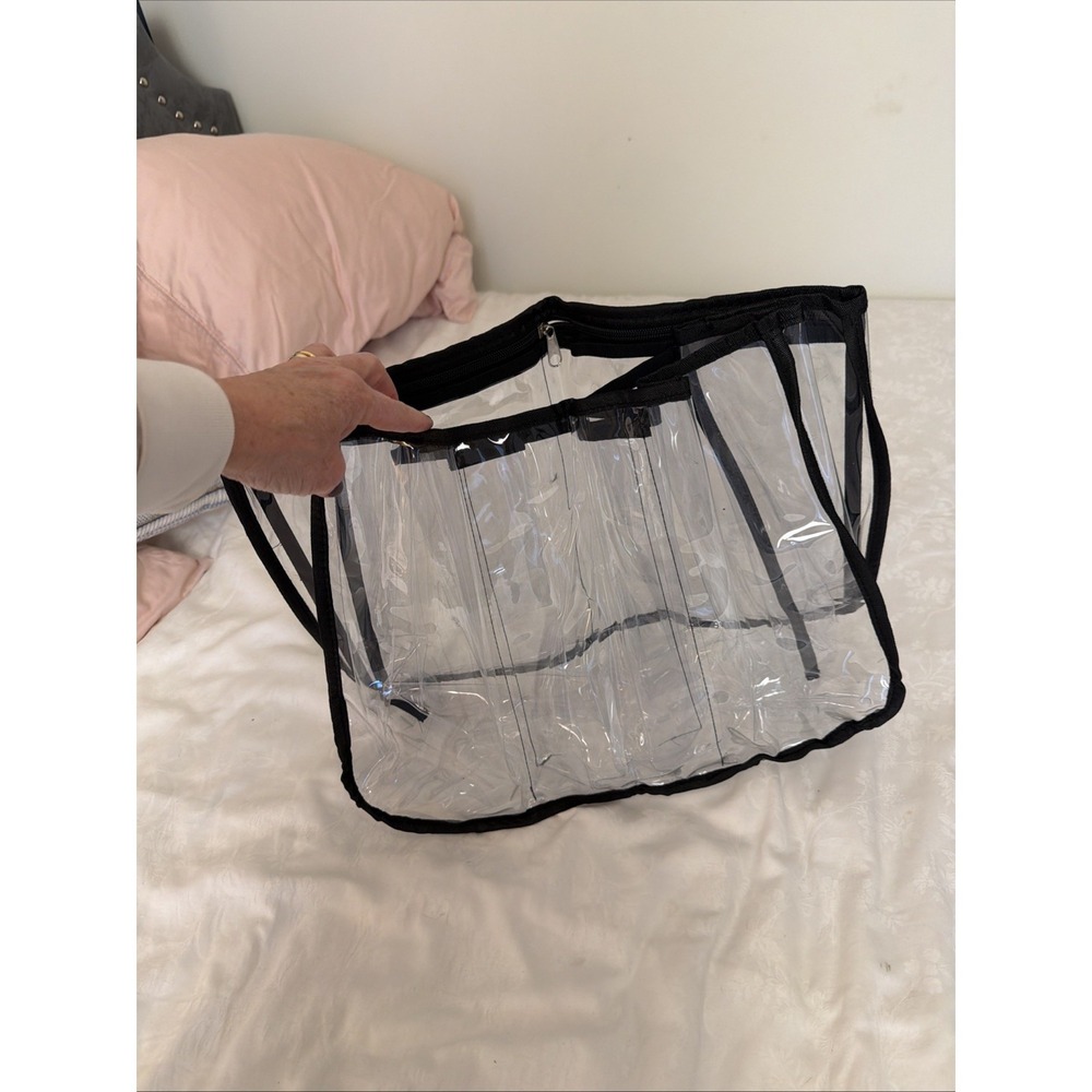 Clear Beach‎ Bag Zipper Organizer Insert Compatible BOGG BAG Original 15x12x7